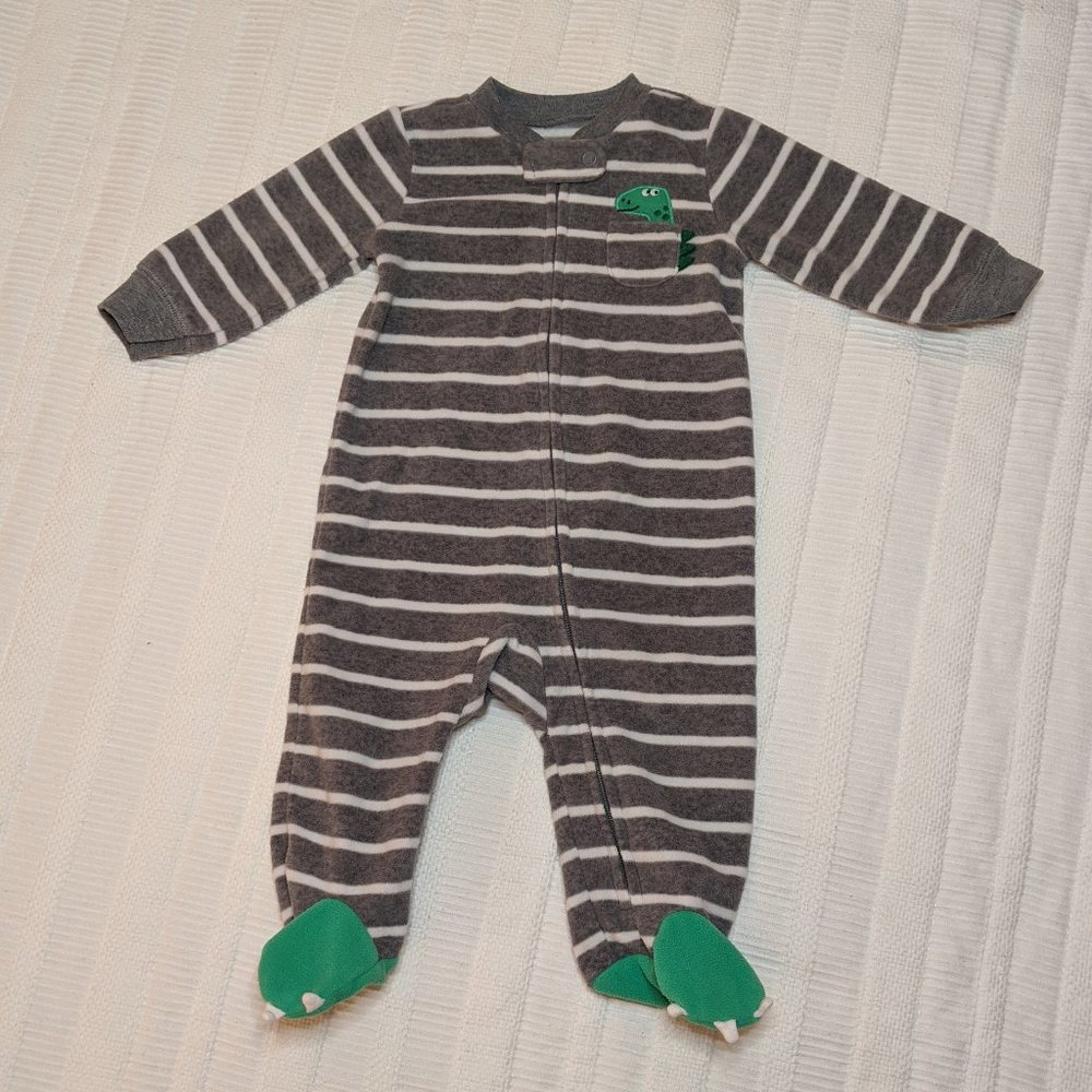 Carter's Dinosaur Fleece Zipper Footie, 6mo